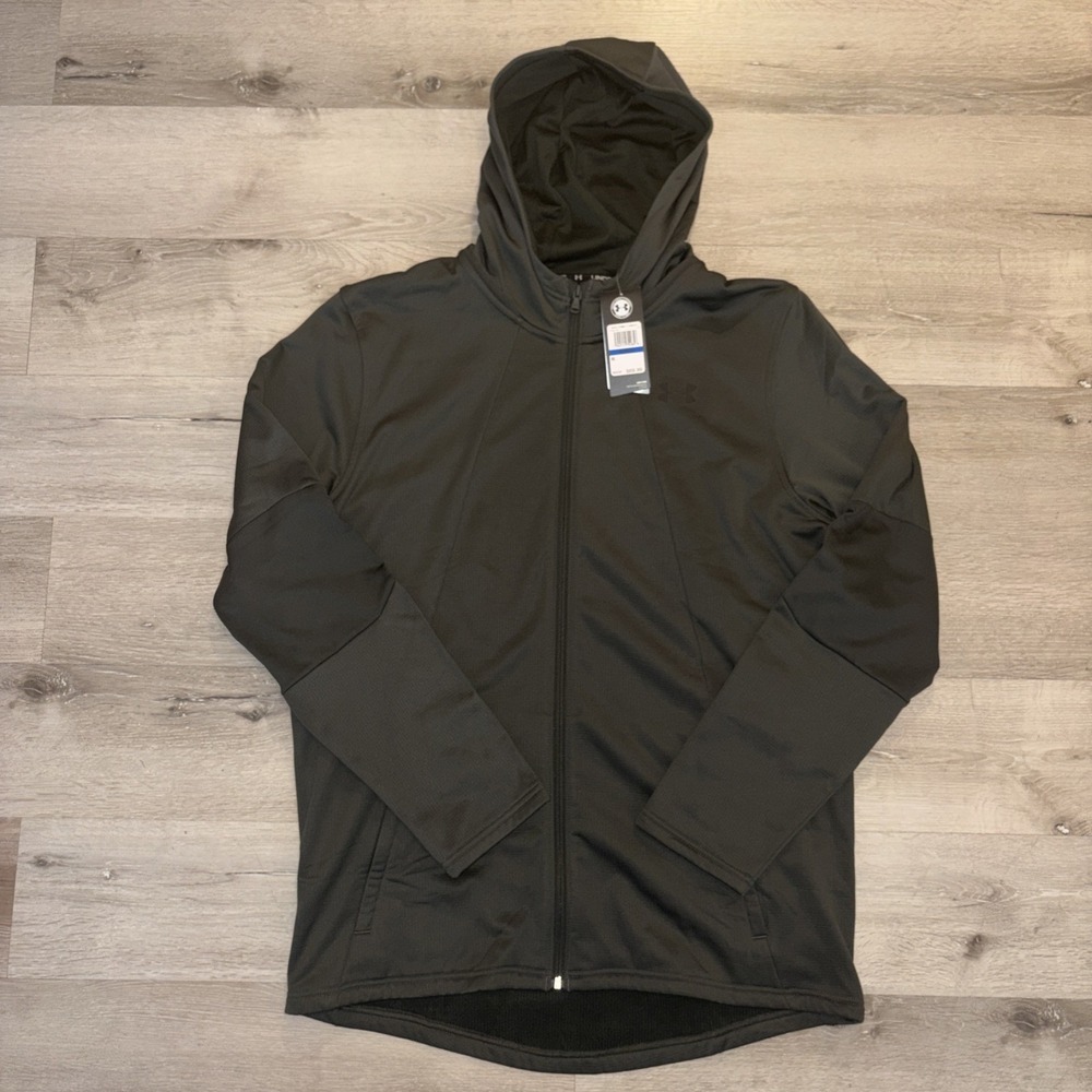 Under Armour Full Zip Cold Gear Hoodie Jacket Men's XL Dark Green NWT